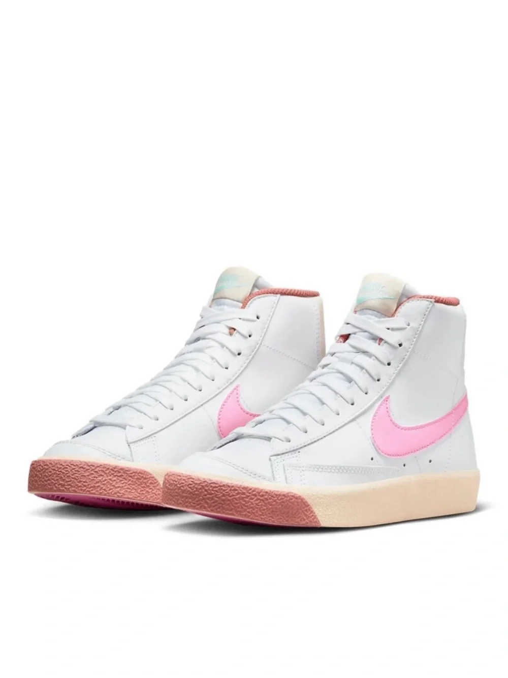 Nike Kid’s Blazer Mid — White with Pink Swoosh